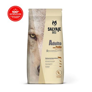 Salvaje adulto con pollo 15 KG alimento para perro